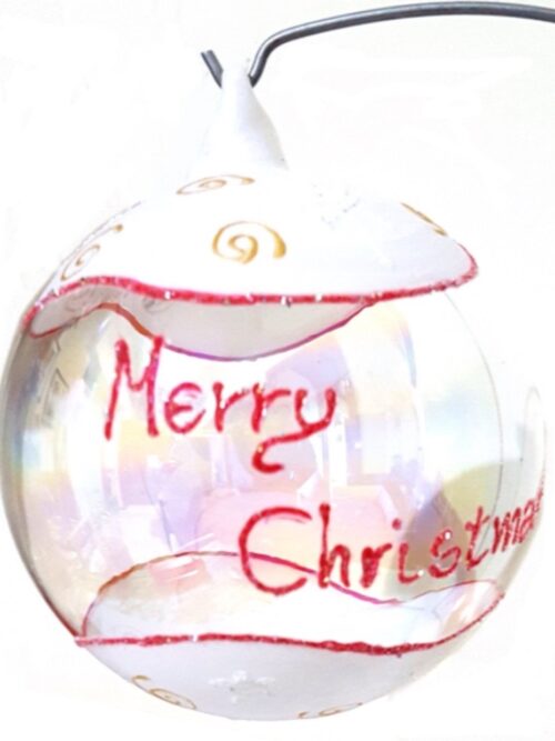 Pallina di Natale in vetro decorata a mano personalizzabile
