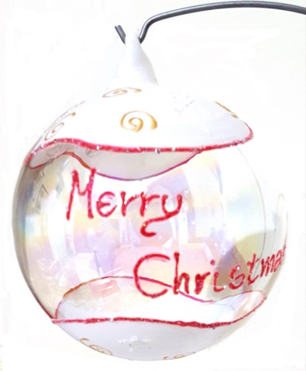 Pallina di Natale in vetro decorata a mano personalizzabile
