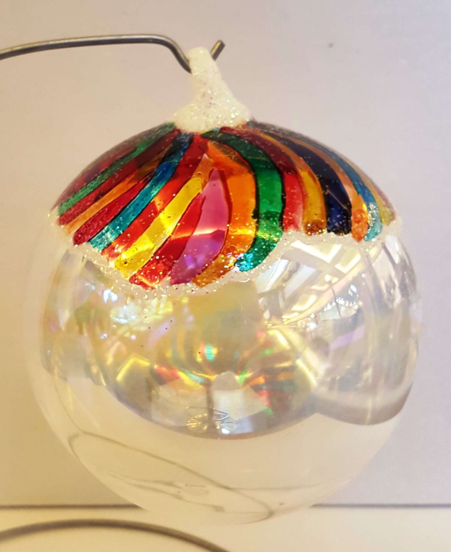 Pallina di Natale in vetro personalizzabile, Multicolor