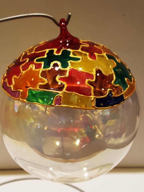 Pallina di Natale in vetro personalizzabile, Puzzle