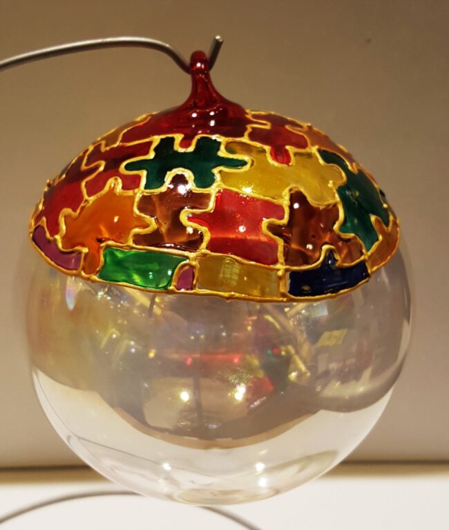 Pallina di Natale in vetro personalizzabile, Puzzle