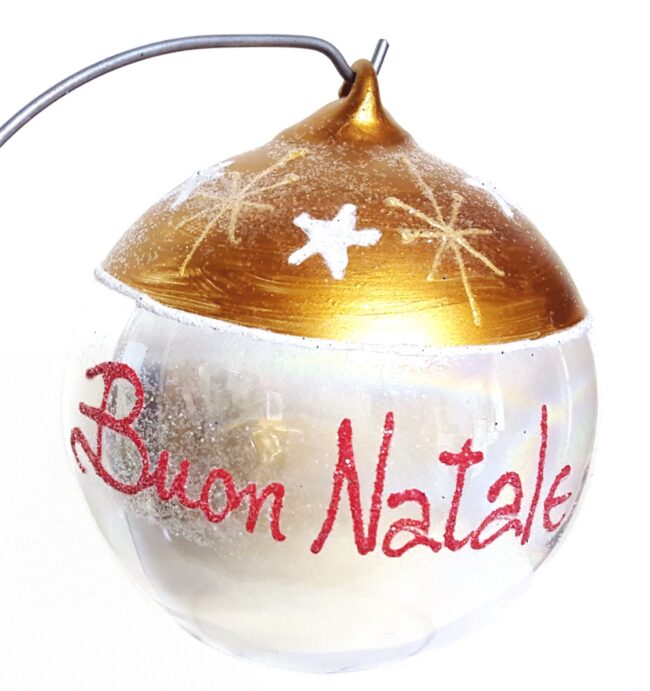 Pallina di Natale in vetro personalizzabile con scritta rossa