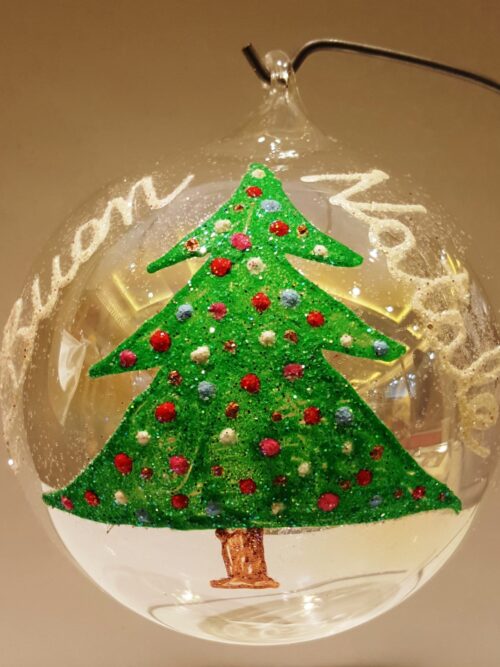 Pallina di Natale in vetro personalizzabile, Albero
