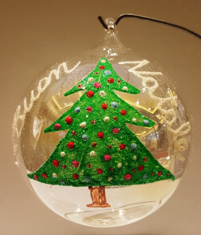 Pallina di Natale in vetro personalizzabile, Albero