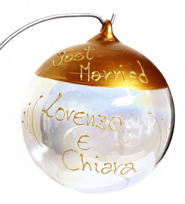Pallina di Natale in vetro personalizzabile: Just Married