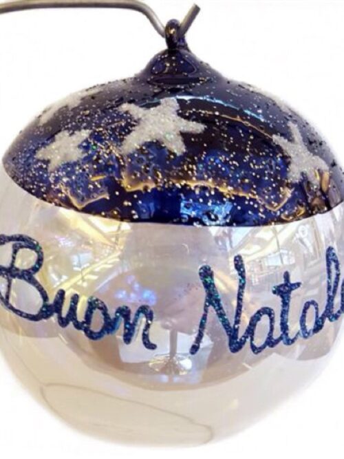 Pallina di Natale in vetro personalizzabile con scritta