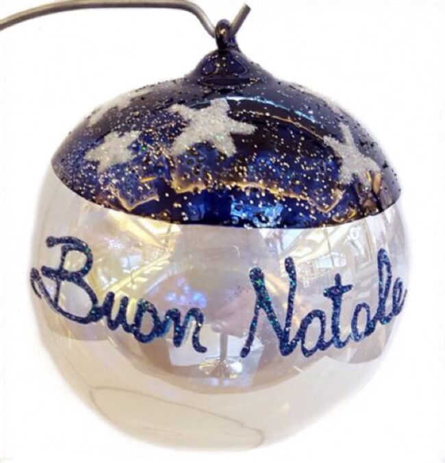 Pallina di Natale in vetro personalizzabile con scritta