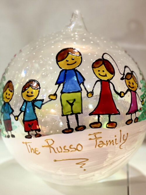 Pallina Natalizia con Famiglia ( 4/5 persone) + personalizzazione.