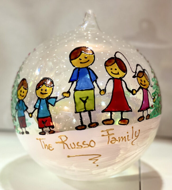 Pallina Natalizia con Famiglia ( 4/5 persone) + personalizzazione.