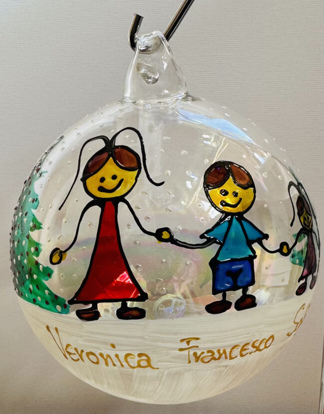 Pallina Natalizia con Famiglia ( 2/3 persone) + personalizzazione. - immagine 3